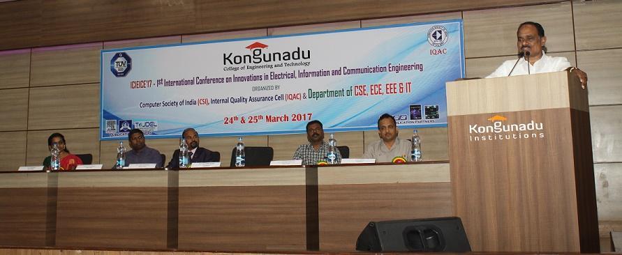 The International Conference was started by an inaugural function with lightening the lamp by dignitaries followed by invocation at 10am in seminar Hall-1 on March 24 th,2017.