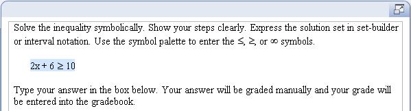 Click the Essay Answer button in the Student Interactions toolbar to enter the essay answer box. You can choose to enter a general statement instead of the sample answer, as shown below.