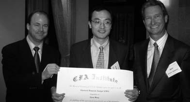 CFA Charter Award Ceremony November 3, 2004 The Washington Society of Investment Analysts (WSIA) was honored to have Jeffrey J.