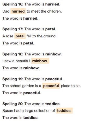 Spelling Paper Here are some of the words that