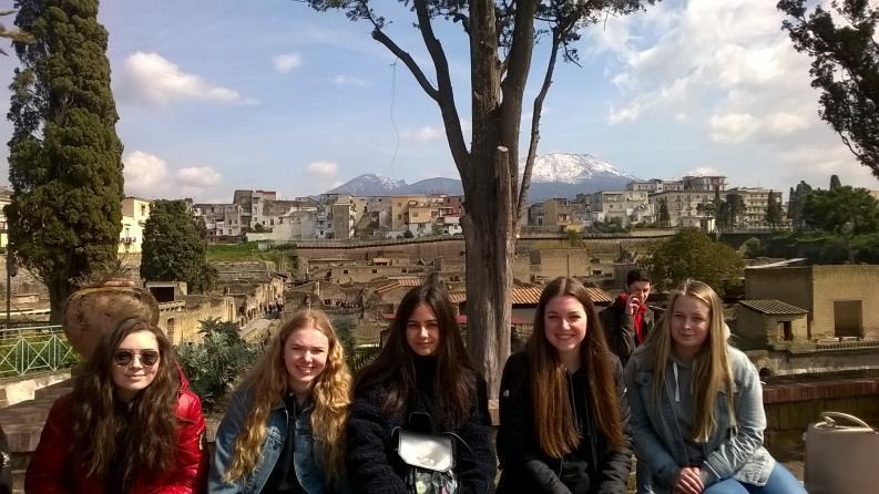 The students enjoyed visiting the sites of Herculaneum and Pompeii to witness the impacts of volcanic eruptions, before hiking to the top of the dormant volcano, Mount Vesuvius.