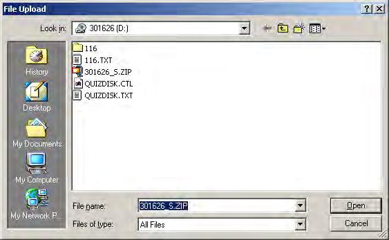 zip file, and click Open (or Choose on a Mac OS X-based computer). This closes the File Upload screen. 6.