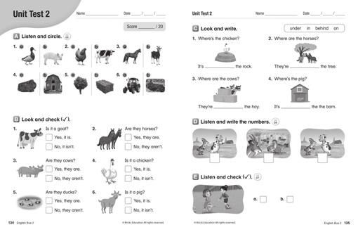 Use Unit Test 2 at the back of the Teacher s Guide. Reviewing the Chant Missing Words Flash Card 1, 2, 3! Show each picture card while saying the words.