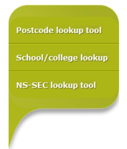 WP targeting tools On the left hand side of the home screen there are three lookup targeting tools which can be used to perform the following functions: Identification and Selection of WP learners
