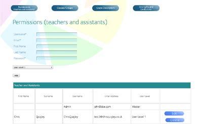 Setting up Teachers and permissions From the Settings tab, select Permissions (teachers and assistants).
