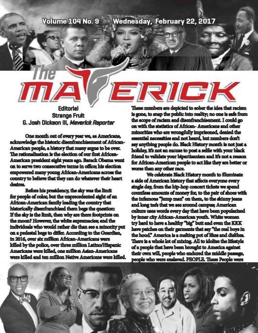 Click on the image above to view the Feb. 22 issue of The Maverick online.