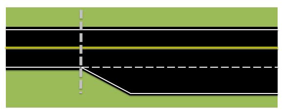 Figure 16. Example of a route with a change in the number of lanes in the roadbed, and the required segmentation 6.