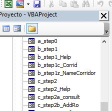 1. Step-by-Step Interface: These are the most important user forms in the tool, and are the backbone of the program. They can be identified by the letter and step indicated in their file name.