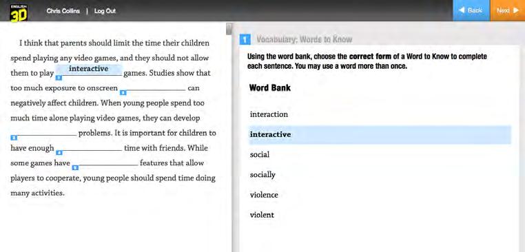 Answering Word Bank Questions To answer Word Bank questions, click the word that correctly fills in the blank space.