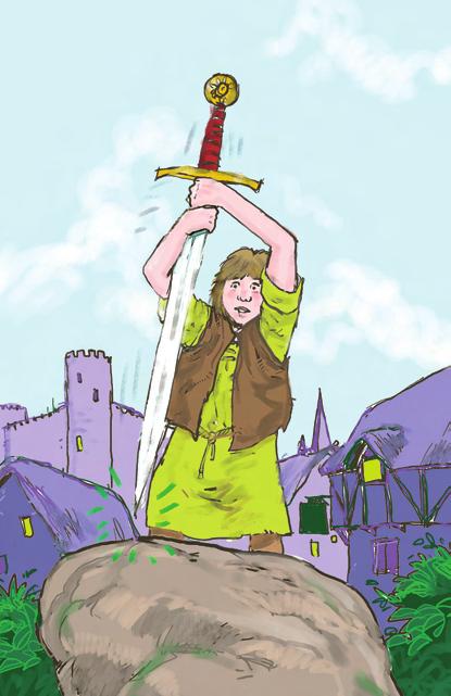 Listen and read the story. Fabulous stories: The Sword in the Stone Sir Hector was a rich knight. He lived in a castle in England hundreds of years ago. He had a son called Kay.