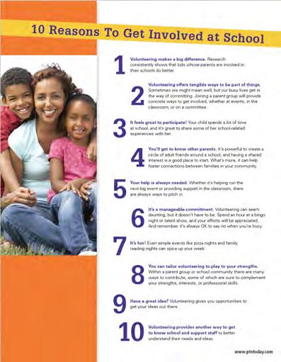 Parent Involvement Resource: 10 Reasons To Get Involved A downloadable