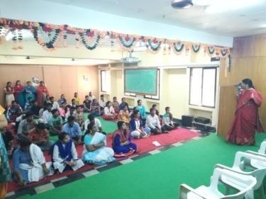Volunteers from Isha Foundation conducted a session on