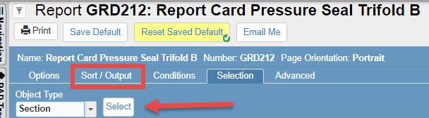 Report Cards by Selections (Using Sections) If desired, include the steps to attach the electronic version along with the steps listed below.