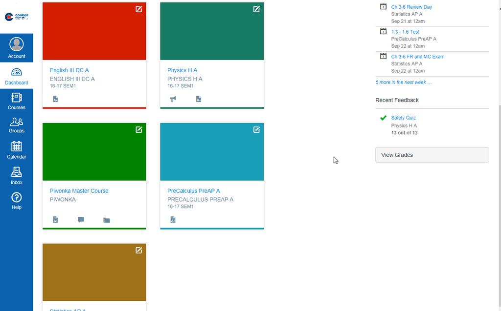 Canvas: Dashboard Canvas is a way to simplify teaching and learning