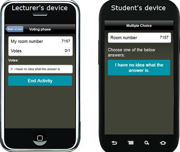 Short Answer Questions Pose a short answer question to your students. On your device, tap Short Answer.
