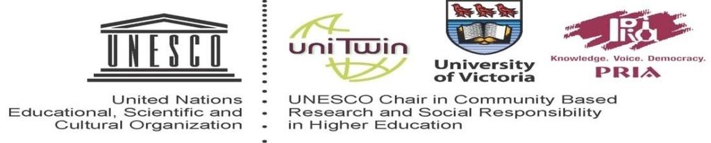 Community Engagement (CE) UNESCO Chair in Community Based Research & Social Responsibility in Higher Education Dr Rajesh