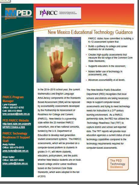 NMPED Technology Framework PED will provide Technology Guidelines