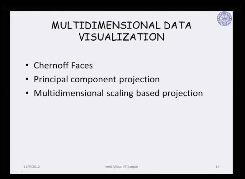 (Refer Slide Time: 31:57) So, what sort of visualization as an illustration of multivariate data visualization technique?