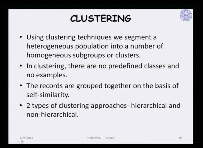 (Refer Slide Time: 42:58) So, it gives a meaningful projection of such a data. Now you talk about clustering.