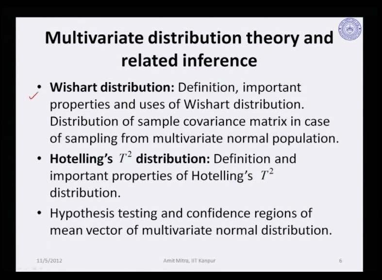 (Refer Slide Time: 13:17) So, we look at basic definition, how to give the definition of a wish art distribution?
