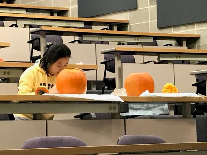 Last Halloween, Student Surgery Society members showed off their scalpel skills with an evening of pumpkin carving.