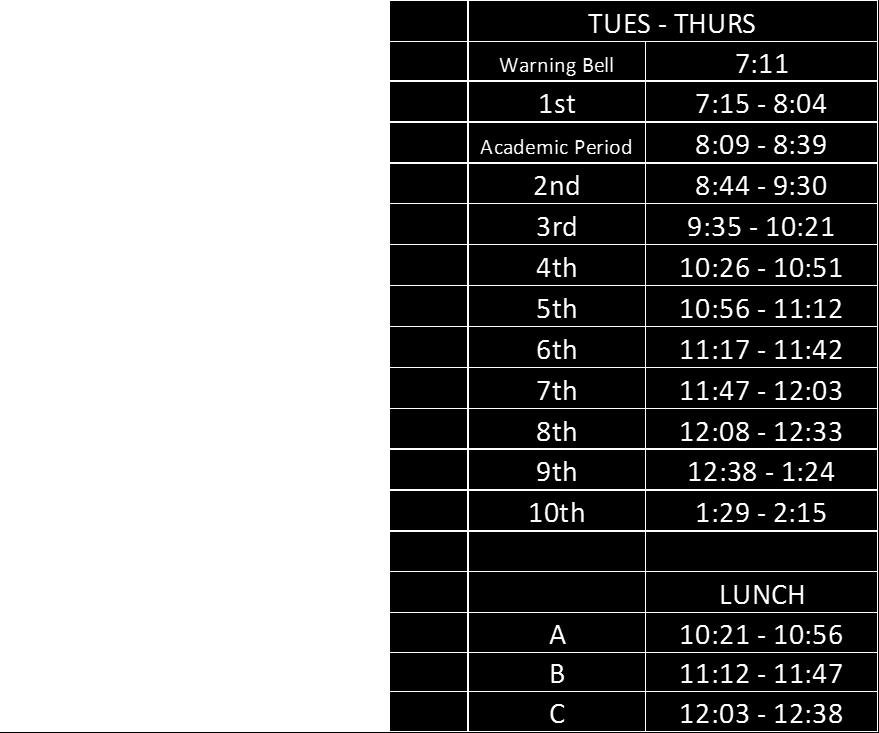 lunches will be scheduled