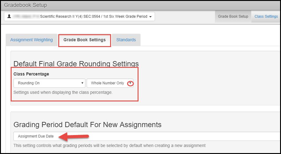 Reminder: If a new section (class) is created for a teacher after the beginning of a grading period, the teacher will need to follow the steps to set up assignment type weighting for the new sections.
