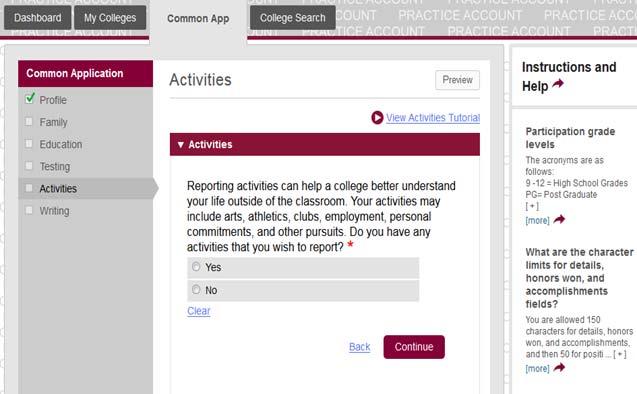 Common Application Resources How to Apply link on Common App website Video Tutorials within Common App Instructions and Help notes