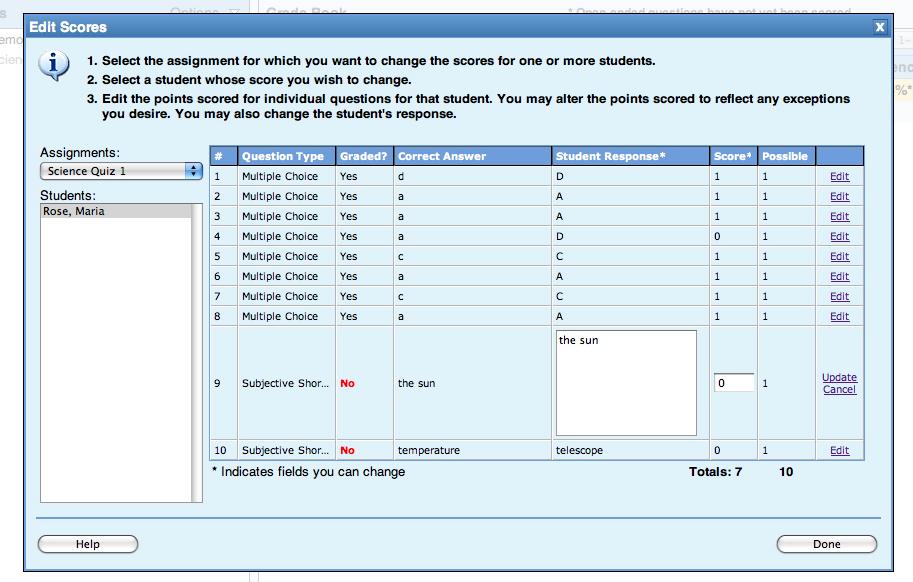 REPORTING When students take an online assignment, their results are automatically sent to the grade book in the Reporting component of McGraw-Hill eassessment.