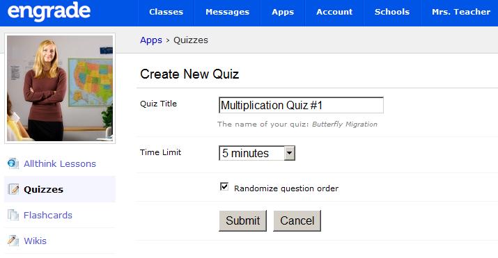 QUIZZES Engrade quizzes lets you easily give students in your classes online multiple choice quizzes that are automatically scored and can be graded in your gradebook with a single click.
