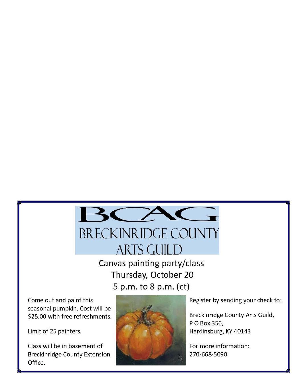 UPCOMING EVENTS & ACTIVITIES Breckinridge County Arts Guild presents Breckinridge County Arts Guild presents DISNEY S FROZEN INSPIRED Parent and Child Tea Party SATURDAY,