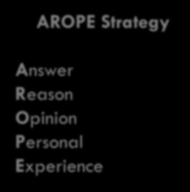 AROPE Strategy Answer