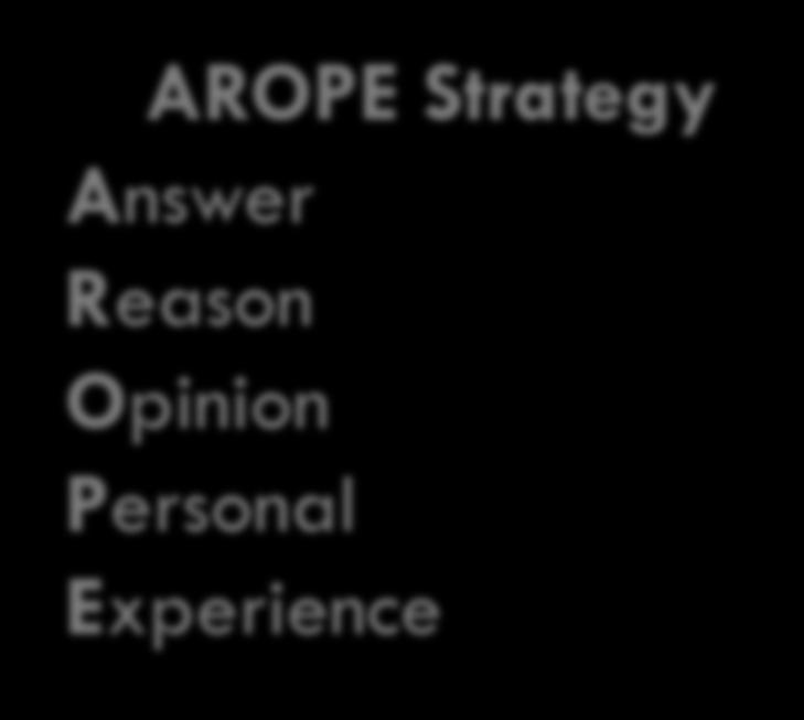 AROPE Strategy Answer