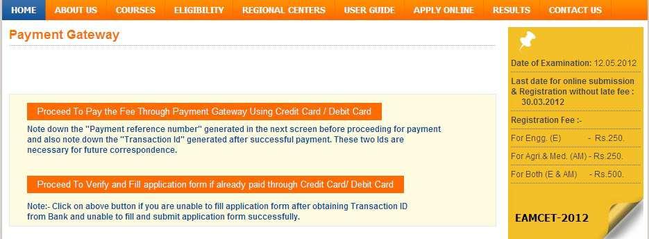 The confirmation of successful payment of Registration Fee is shown with the Transaction is successful item in the below web page Payment Status along with Reference Id. and Transaction Id.