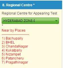 NOTE THAT REGARDING REGIONAL CENTRES: This year, HYDERABAD - Regional Centre is divided into EIGHT ZONES to facilitate the candidates to take the TS EAMCET-2016 Test smoothly without any difficulties.