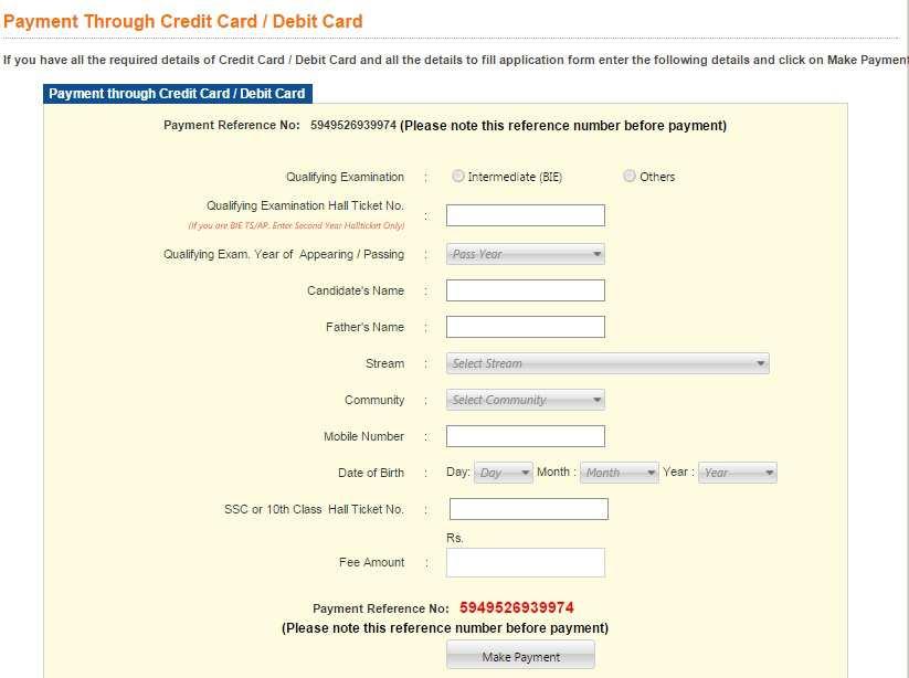 If the encircled Option 1 is clicked as shown in the previous figure, the following web page is displayed. The encircled Payment Reference No.