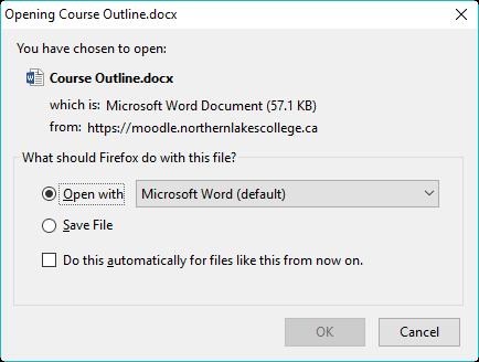 Accessing Course Resources Files (Word, PowerPoint, PDF etc) Click on the name of the file you wish to open and pay attention to how it opens.
