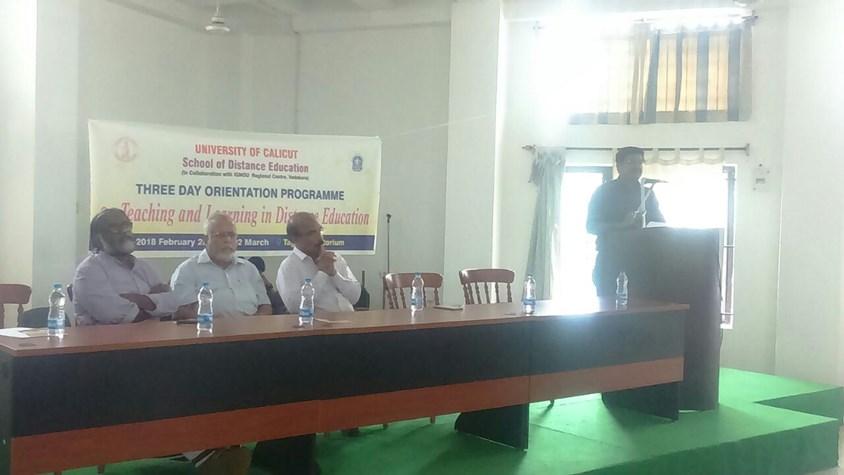 VOLUME 1 ISSUE 3 Page 3 Three day Orientation Programme at University of Calicut In a part breaking initiative, IGNOU Regional Centre Vatakara opened its doors to academic consultancy by organizing a