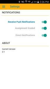 For ios users, the options in the Settings screen work in conjunction with the Notifications settings on your