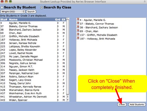 Step #6 If you need access to another teacher. Select "Search By Class" again.