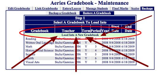 Step 6 - Load into a new gradebook VERY IMPORTANT: Click the text/link "Load Into A New Gradebook.