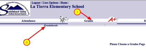 Workshop - Elementary *Updated 1/7/09 Login in to ABI - Select Gradebook 1. Select "Grades" 2.