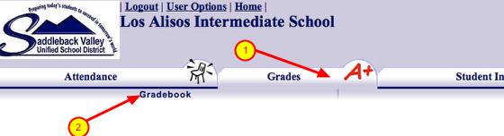 Workshop - Intermediate Schools Login in to ABI - Select Gradebook 1. Select "Grades" 2.