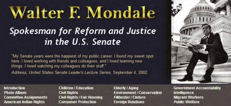 site s focus is Mondale s senatorial career, which ended when he was elected vice president in 1976, the photo album reminds of his many achievements beyond the U.S.