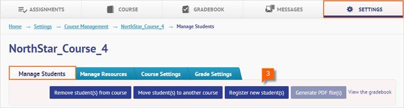 4. Enrolling Students (Optional) Normally, students register themselves on MyEnglishLab and join your course with the Course ID.