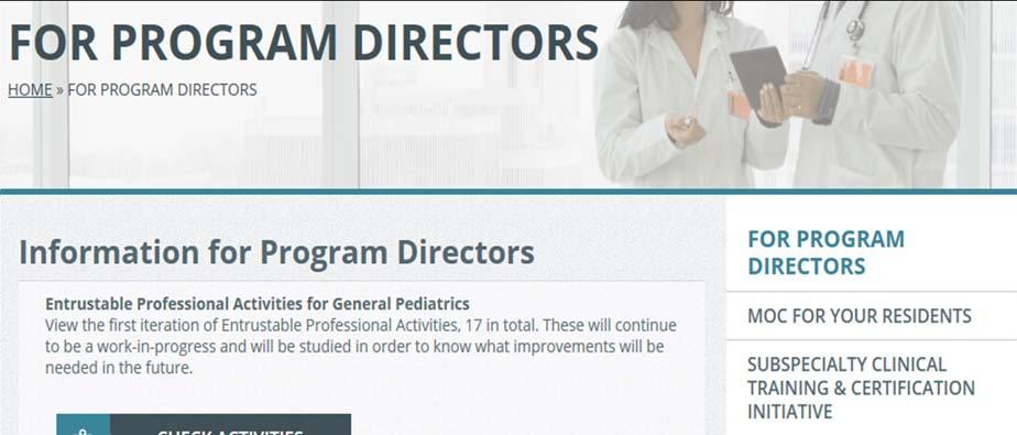 org On the right margin of the Program Directors page, click Subspecialty