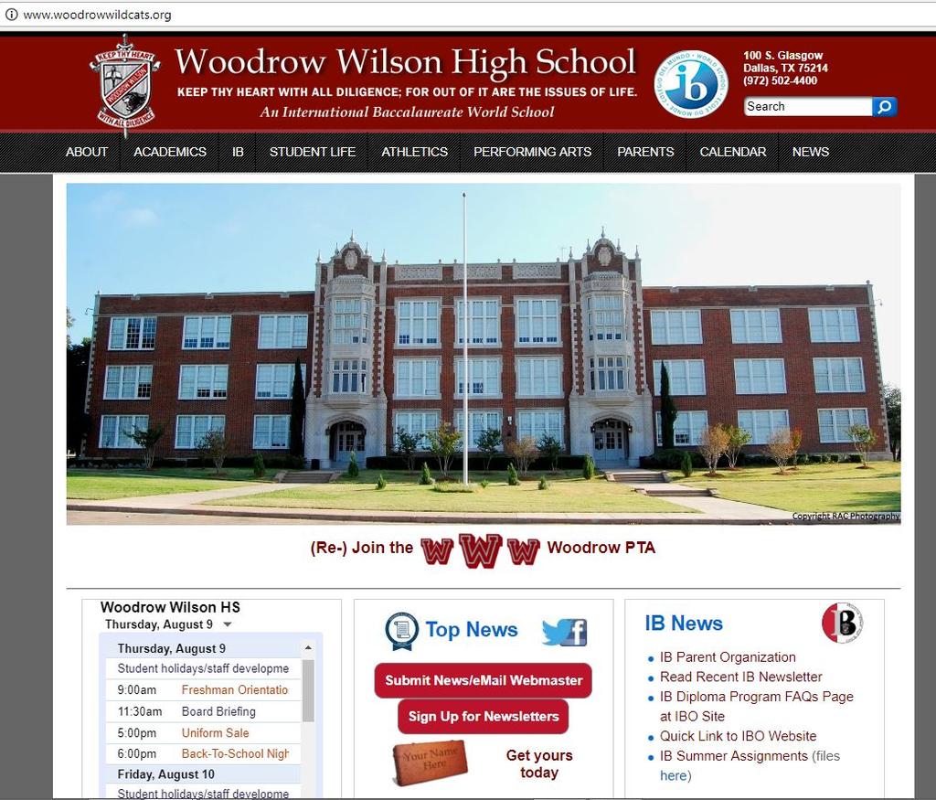 Woodrow Wilson Website Overview www.woodrowwildcats.
