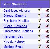 2.2.3 Your Students This section displays a list of students from all of your classes. To view student grades, click on a name and you will be taken to the Student Grades page.