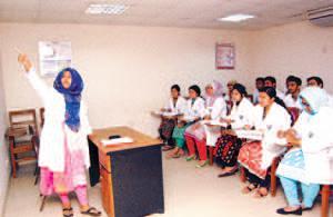 Hands-on-teaching are conducted in Biochemistry Laboratory during practical works to provide