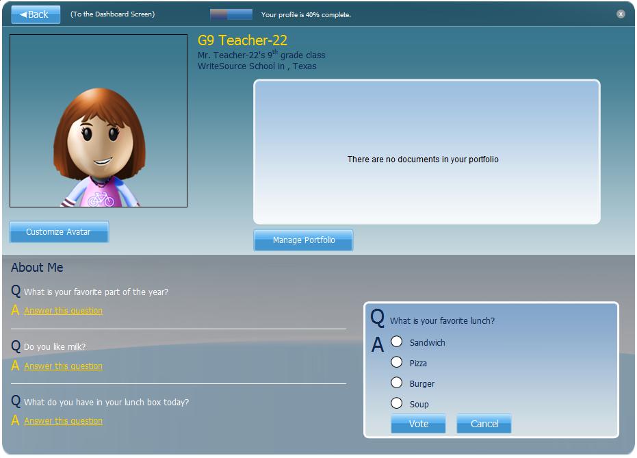 Customization - Profile Students and teachers can tailor their Write Source Online environment to suit their needs.